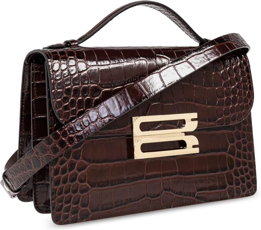 Victoria Beckham Hobo bags The Dorian Crossbody Leather Brown in bruin - Foto 2