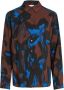 VILA blouse VIDOGMA met all over print bruin blauw zwart - Thumbnail 2