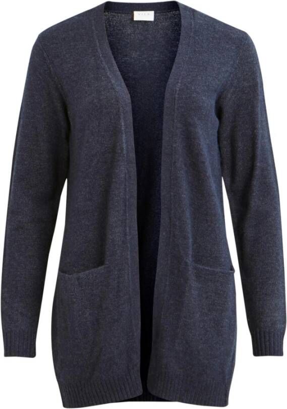 Vila Blauwe DamesCardigan Lange Mouwen Voorzakken Blue Dames