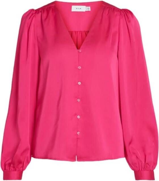 Vila Clothes Shirt Dames Roze Dames