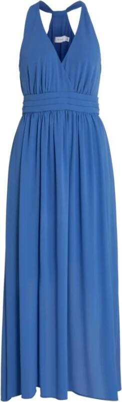 Vila Lichtblauwe mouwloze V-hals jurk Blue Dames