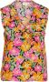 Vila Bloemen V-hals Mouwloze Blouse Pink Dames - Thumbnail 1