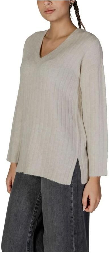 Vila Beige Acryl Blend Sweater Dames Herfst Winter Gray Dames - Foto 3