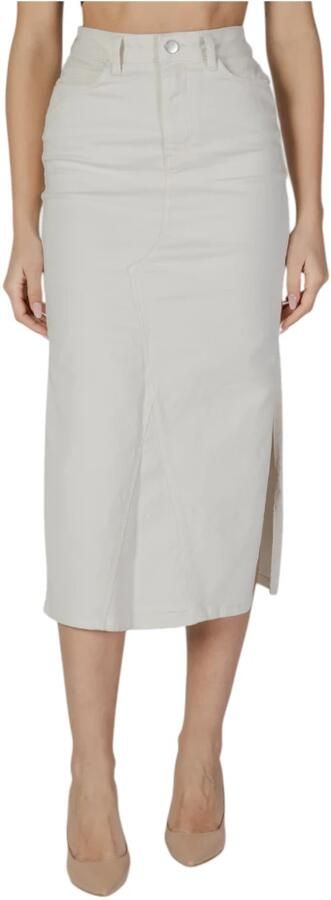 Vila Beige Rits Rok Lente Zomer Beige Dames - Foto 3