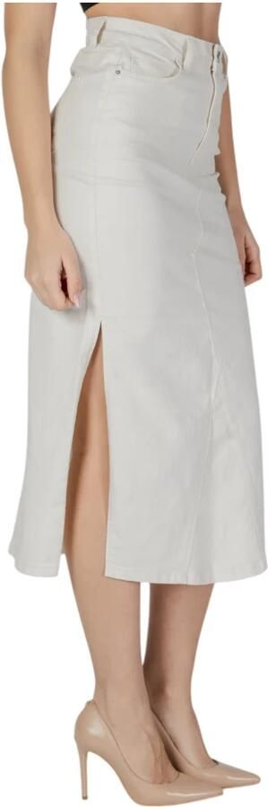 Vila Beige Rits Rok Lente Zomer Beige Dames