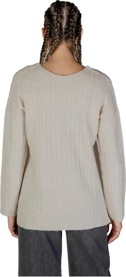 Vila Beige Acryl Blend Sweater Dames Herfst Winter Gray Dames