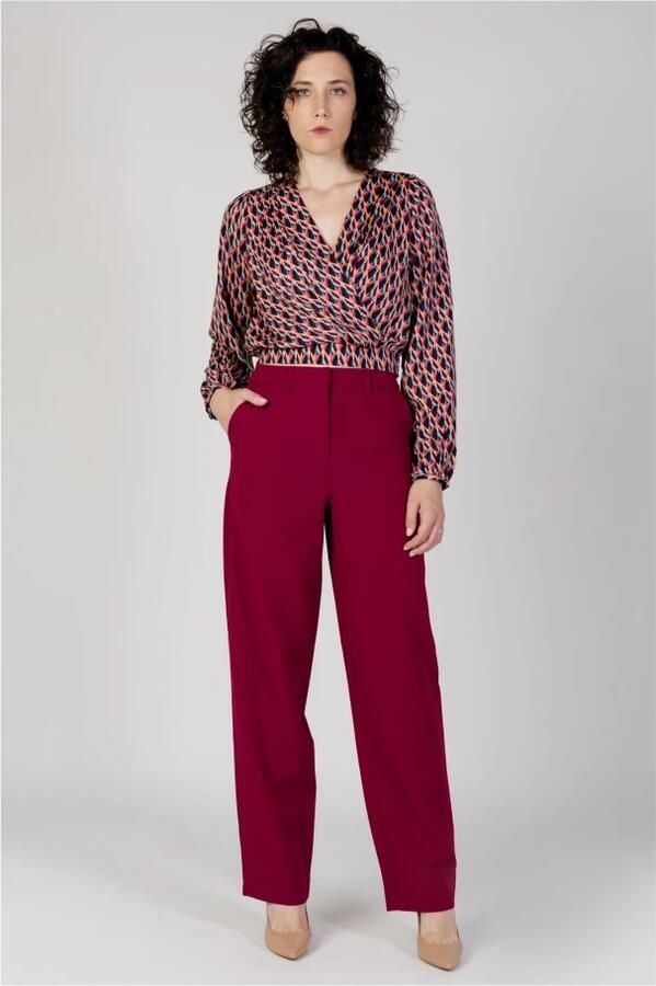 Vila Bordeaux Palazzo Broek Herfst Winter Collectie Red Dames