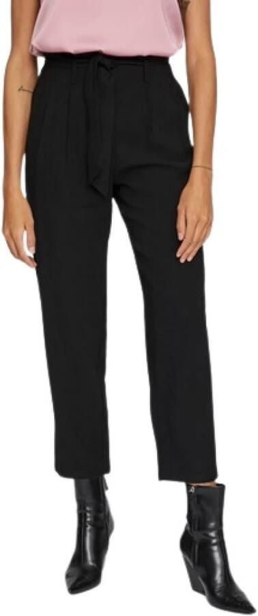 Vila Zwarte vetersluiting broek voor vrouwen Black Dames - Foto 5