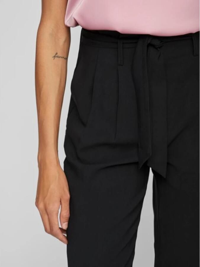 Vila Zwarte vetersluiting broek voor vrouwen Black Dames - Foto 2