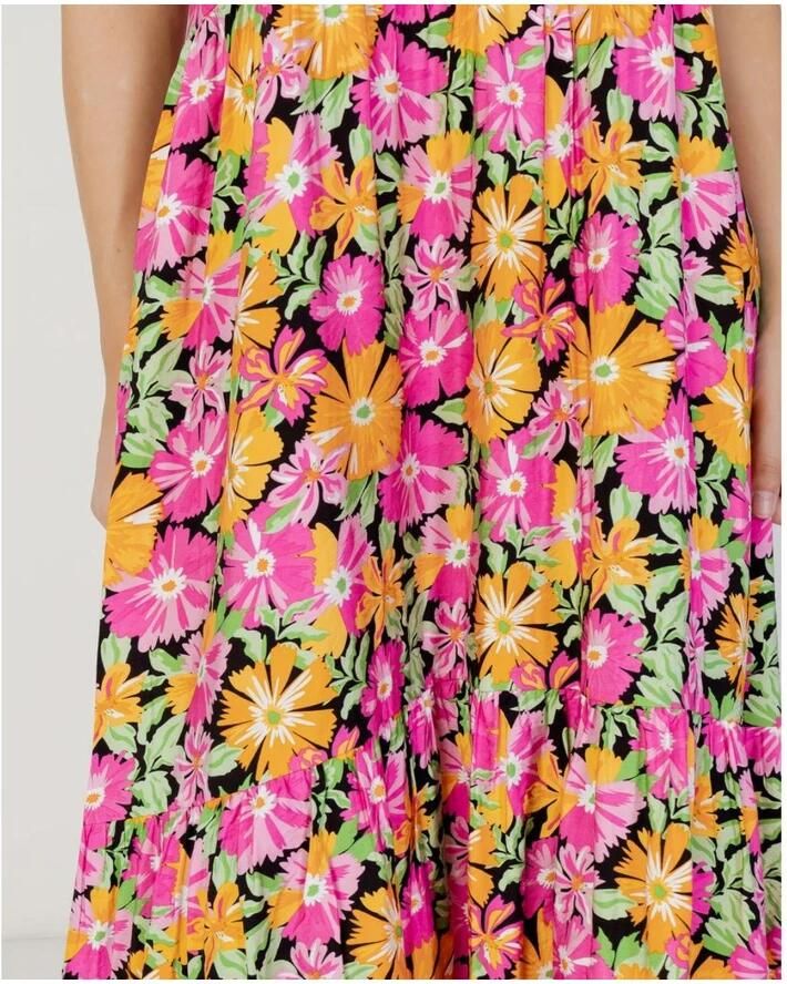 Vila Elegante Lange Polyester Jurk voor Vrouwen Multicolor Dames