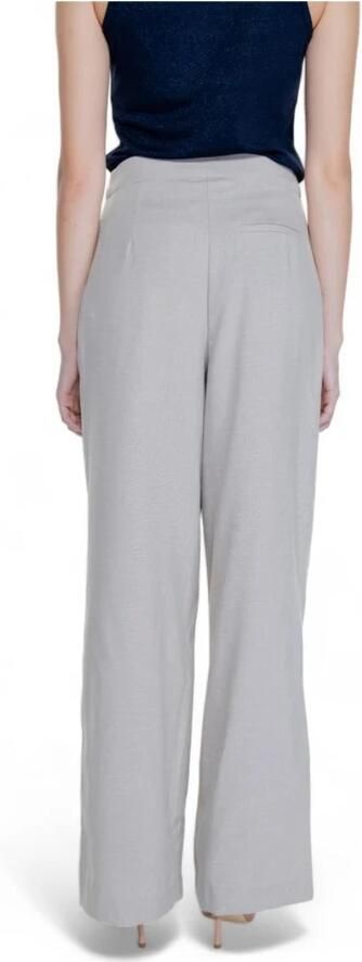 Vila Geplooide Palazzo Broek Herfst Winter Collectie Beige Dames - Foto 4