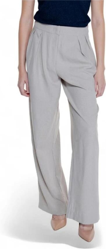 Vila Geplooide Palazzo Broek Herfst Winter Collectie Beige Dames - Foto 3