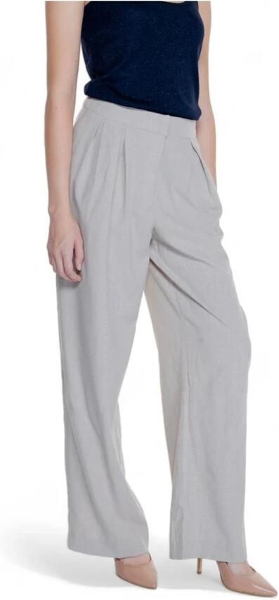 Vila Geplooide Palazzo Broek Herfst Winter Collectie Beige Dames - Foto 2