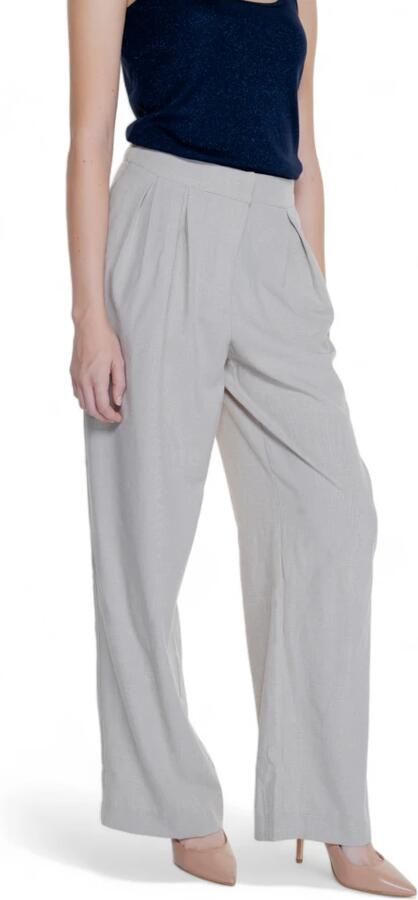 Vila Geplooide Palazzo Broek Herfst Winter Collectie Beige Dames - Foto 2