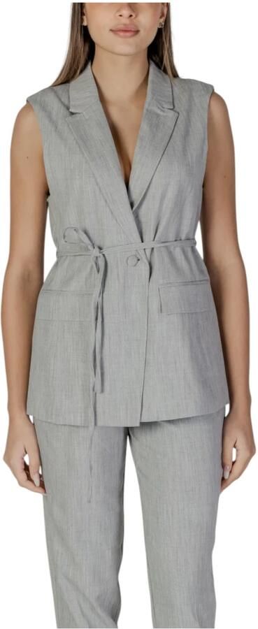 Vila Grijze V-Hals Mouwloze Gilet met Zakken Gray Dames - Foto 3