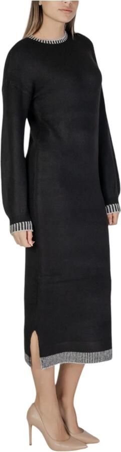 Vila Zwarte Polyester Blend Jurk Herfst Winter Collectie Black Dames - Foto 2