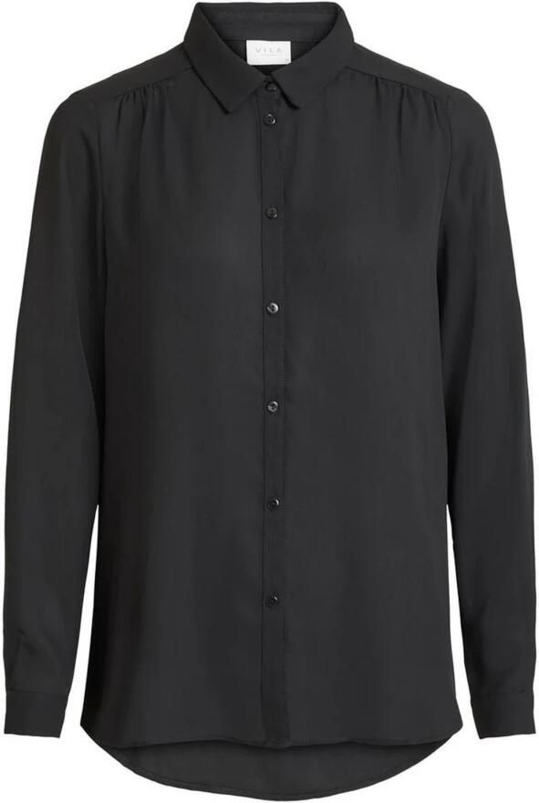 Vila Klassieke Stijl Zwarte Longsleeve Shirt Black Dames - Foto 2