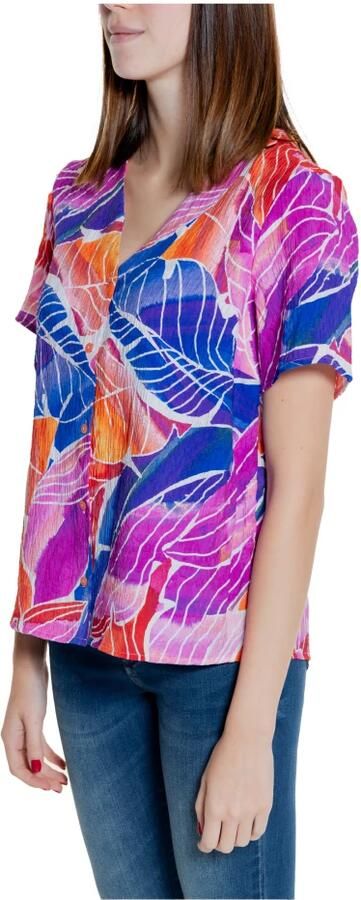 Vila Roze V-hals Bedrukte Blouse Multicolor Dames - Foto 4