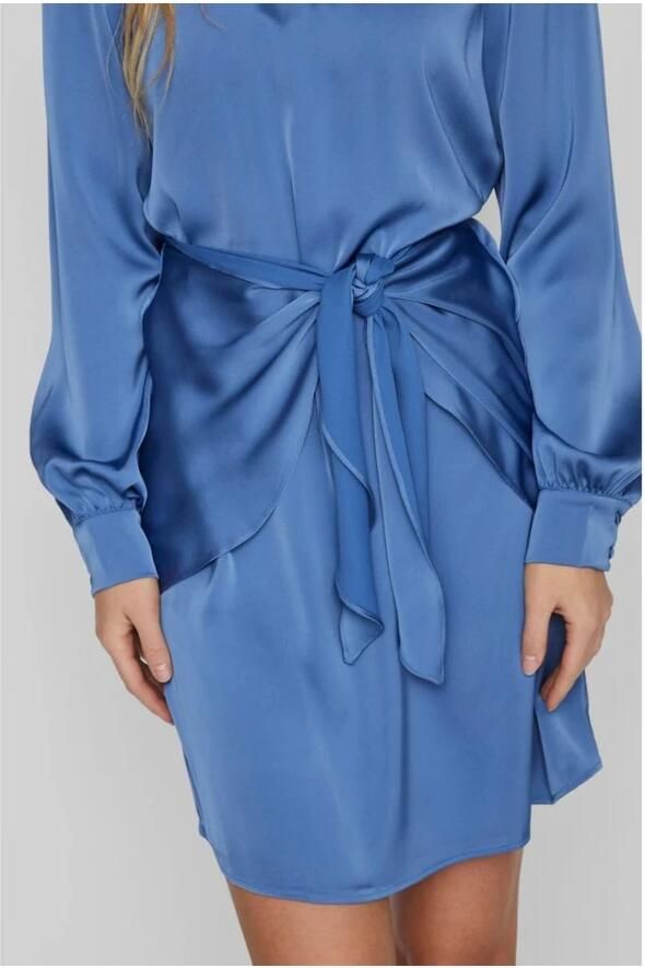 Vila Korte Polyester Jurk Lente Zomer Collectie Blue Dames - Foto 2