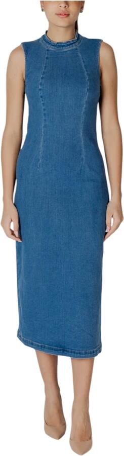 Vila Lange Jurken Collectie in Diverse Stoffen Blue Dames - Foto 5