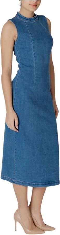 Vila Lange Jurken Collectie in Diverse Stoffen Blue Dames - Foto 3