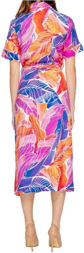 Vila Multicolor Viscose Lange Jurk Damesmode Multicolor Dames