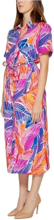 Vila Multicolor Viscose Lange Jurk Damesmode Multicolor Dames - Foto 3