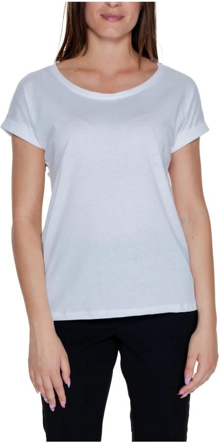 Vila Shirt met ronde hals VIDREAMERS NEW PURE T-SHIRT SU-NOOS Basic dames T-shirt met ronde hals en omgeslagen mouwen - Foto 7