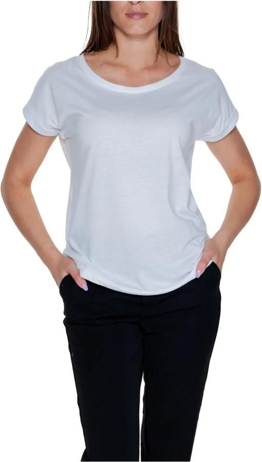 Vila Shirt met ronde hals VIDREAMERS NEW PURE T-SHIRT SU-NOOS Basic dames T-shirt met ronde hals en omgeslagen mouwen - Foto 5