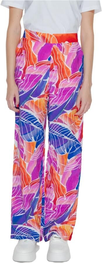 Vila Loose fit stoffen broek van viscosemix met all-over motief