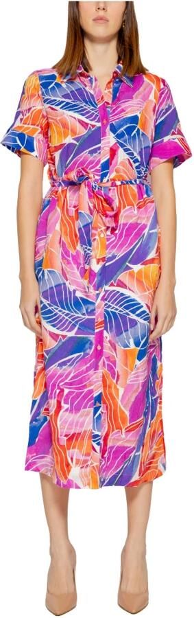 Vila Multicolor Viscose Lange Jurk Damesmode Multicolor Dames - Foto 4