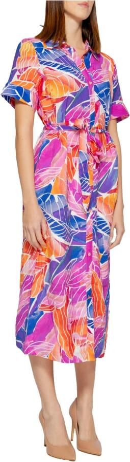 Vila Multicolor Viscose Lange Jurk Damesmode Multicolor Dames - Foto 2