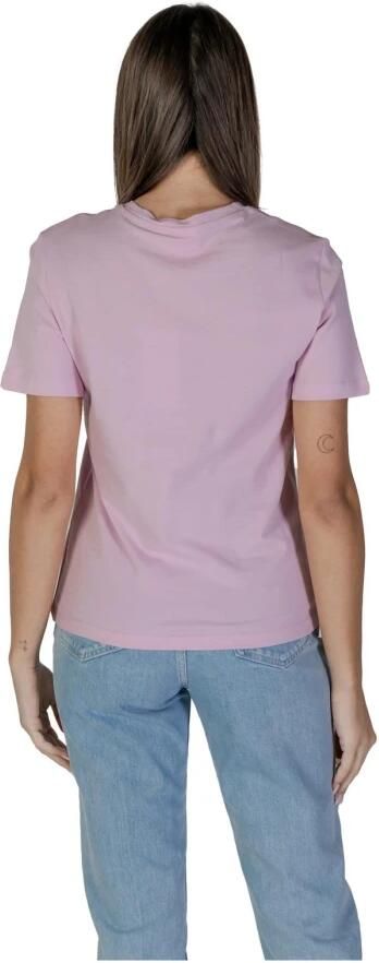 Vila Roze Katoenen T-shirt met Korte Mouwen Pink Dames - Foto 2