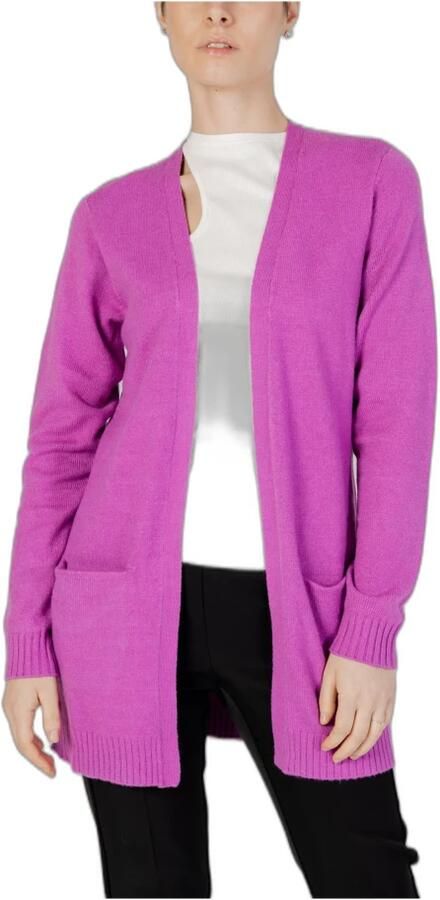 Vila Roze Langemouw Cardigan Herfst Winter Pink Dames - Foto 3