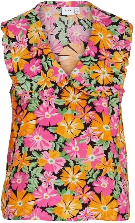 Vila Roze Polyester T-shirt met korte mouwen Multicolor Dames - Foto 4