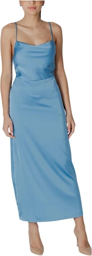 Vila Turquoise Zomerjurk met Vierkante Halslijn Blue Dames - Foto 3