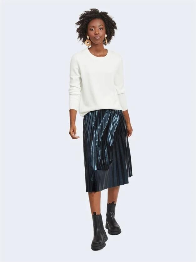 Vila Wit Gebreid Kledingstuk met Lange Mouwen White Dames - Foto 10