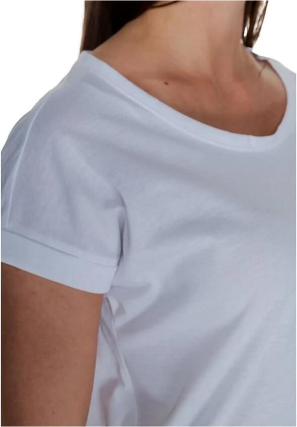 Vila Shirt met ronde hals VIDREAMERS NEW PURE T-SHIRT SU-NOOS Basic dames T-shirt met ronde hals en omgeslagen mouwen