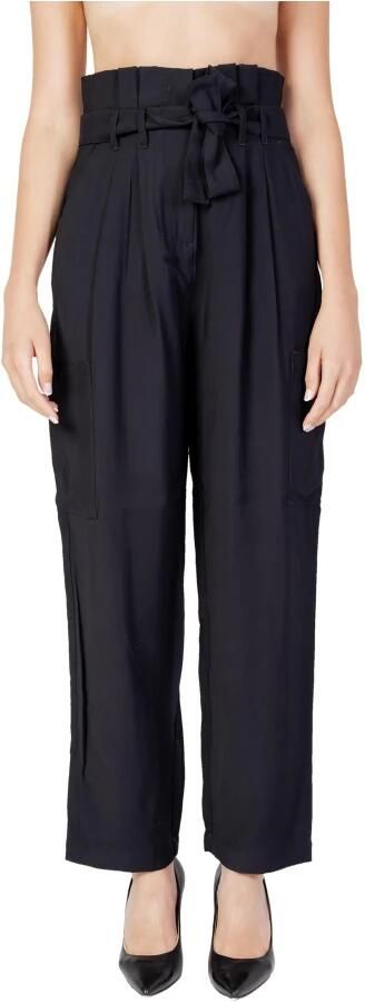 Vila Zwarte Viscose Blend Regular Broek Black Dames - Foto 5