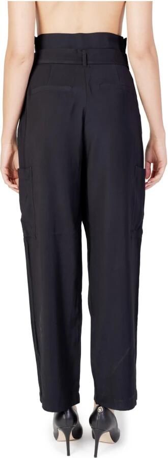 Vila Zwarte Viscose Blend Regular Broek Black Dames - Foto 4