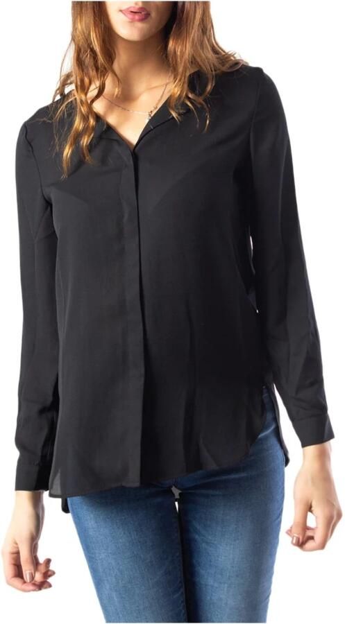 Vila zwarte semi transparante relaxed fit blouse polyester - Foto 7