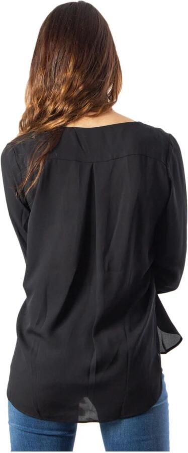 Vila zwarte semi transparante relaxed fit blouse polyester - Foto 6