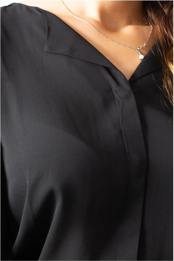 Vila zwarte semi transparante relaxed fit blouse polyester - Foto 5