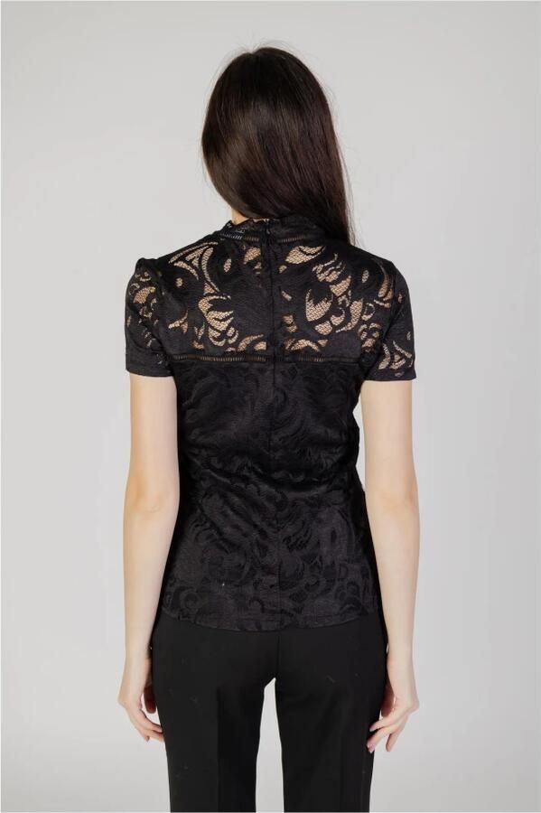 Vila Zwarte Kant Top Korte Mouwen Black Dames - Foto 5