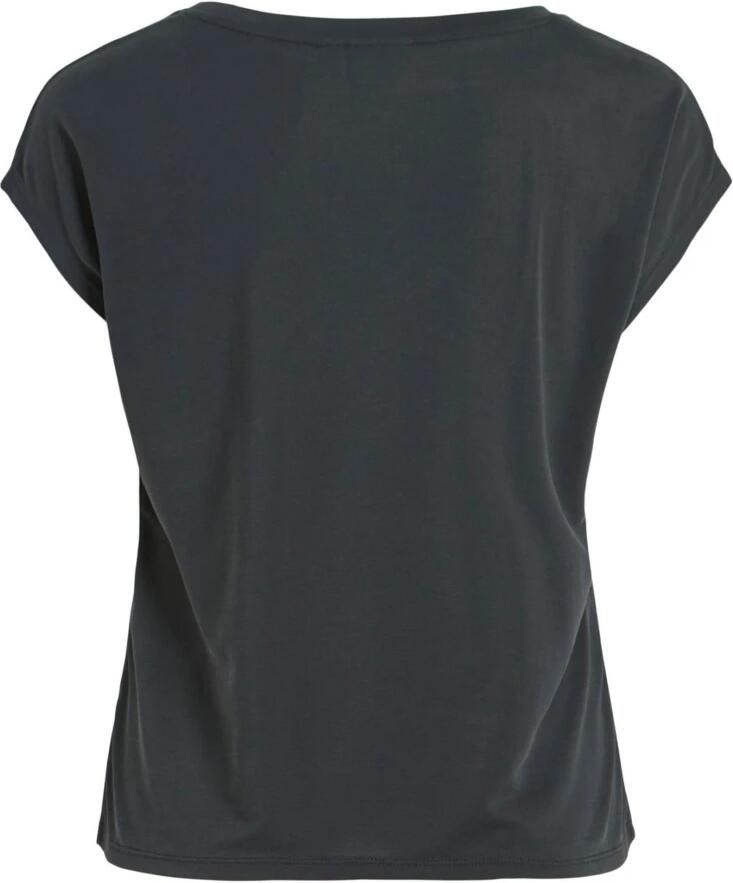 Vila Korte Mouw V-hals Modal T-shirt Vrouwen Black Dames - Foto 4