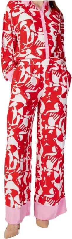 Vila Wide Trousers Rood Dames