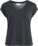 Vila Korte Mouw V-hals Modal T-shirt Vrouwen Black Dames - Thumbnail 2