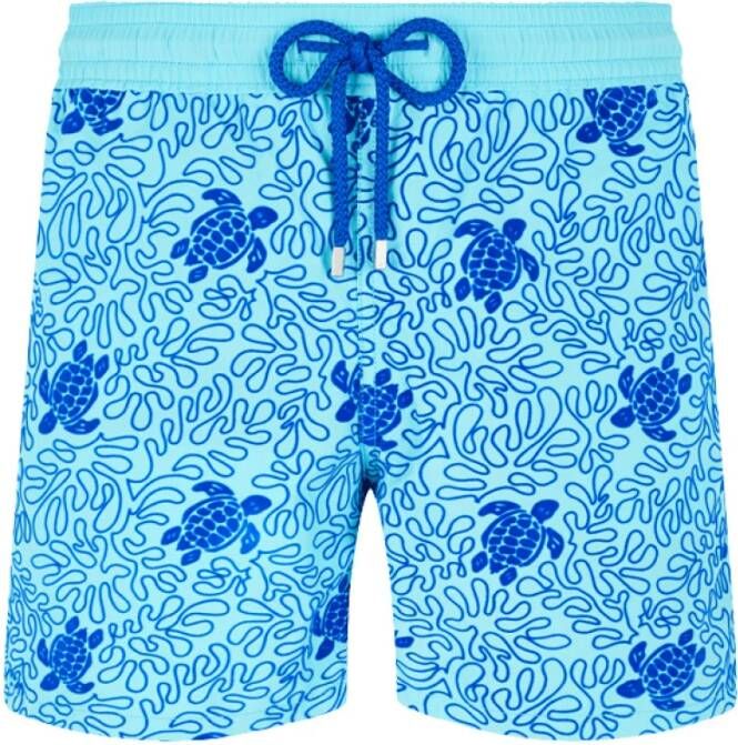 Vilebrequin Moorea Swim Shorts Turtles Splash Blauw Heren