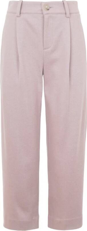 Vince Cozy Tapered Pants Japanse Wol Geknipte Silhouet Pink Dames