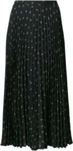 Vince Floral Pleated Skirt Zwart Dames